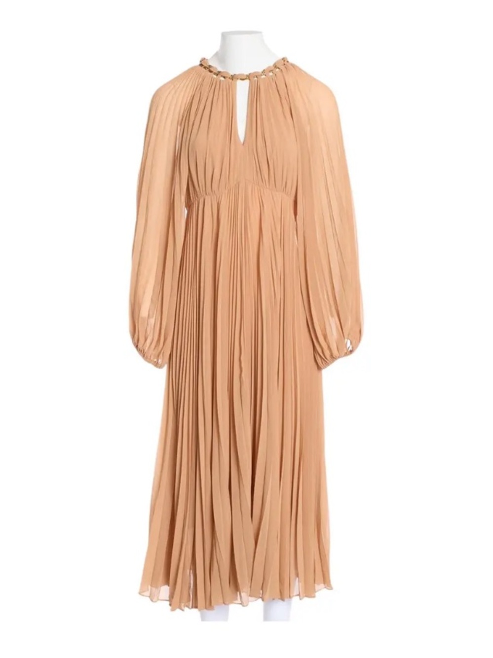 Zimmermann Pleated Midi Dress in Camel